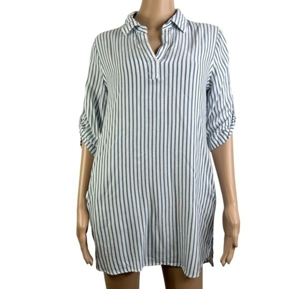 Thread & Supply Women Top Blouse Striped Sz M